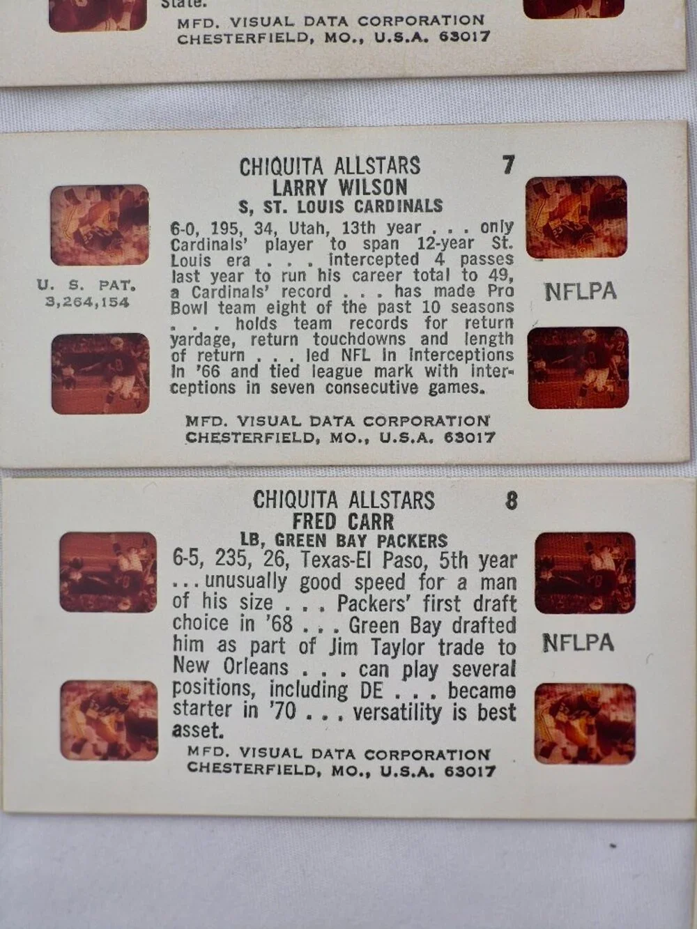1972 NFLPA Chiquita All Stars NFL Football Slides 2 Sets: 2 Viewers & 26 Slides